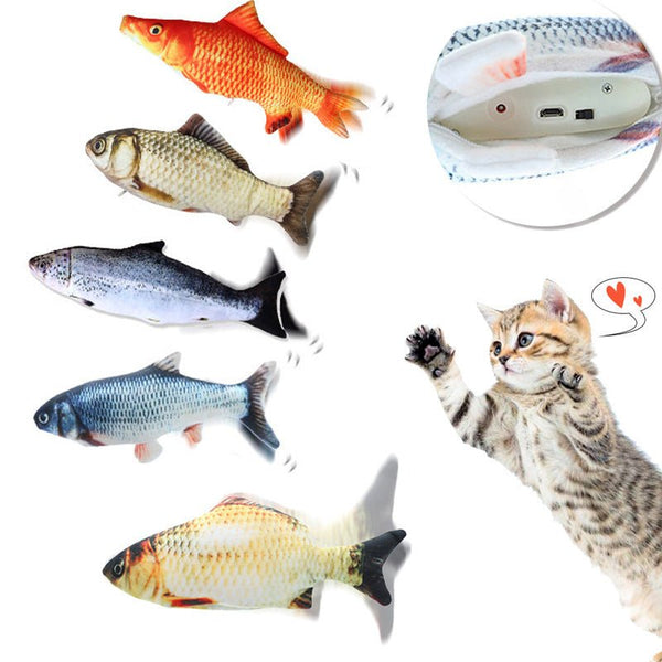 Wholesale & OEM Electric Simulation Fish Realistic Fish Tail Wagging Toy for Cats USB Charging | Feisuo Pet