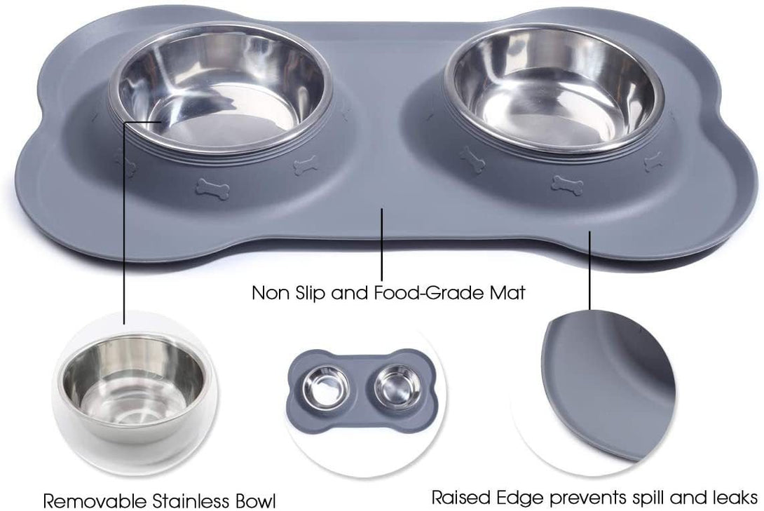 Ready Stock Wholesale Feisuo Pet's stainless steel pet bowls, available for bulk orders.